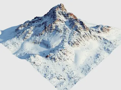Snow mountain Low-poly 3D model