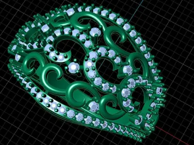 Diamond Ring for Women 3D print model 34