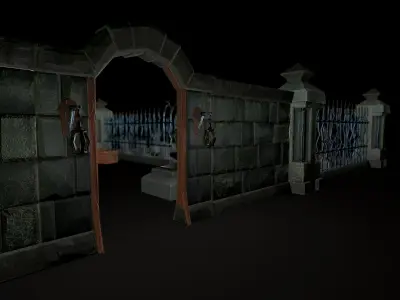 OLD CEMETERY ASSET PACK DARK VERSION Low-poly 3D model