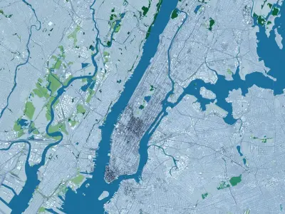 New York City with Terrain 3D model