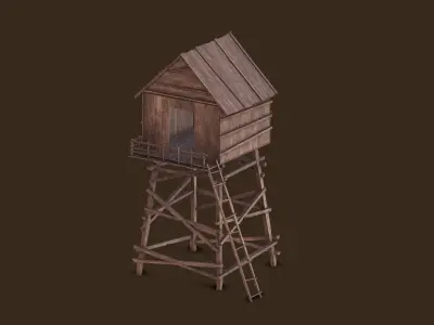 Watch Tower Low-poly 3D model