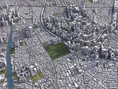 Makati - 3D City Model Low-poly 3D model