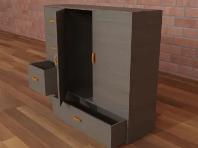 Cabinet wooden design 3D model