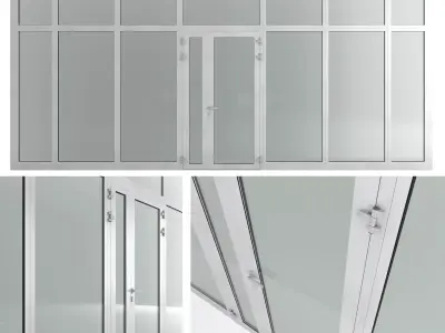 Glass fire doors and partitions Nayada Low-poly 3D model