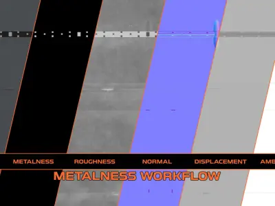 Sci fi Trim sheet texture 3 Variations Low-poly 3D model