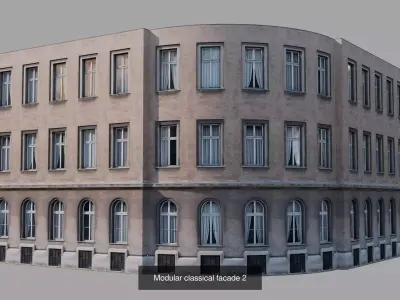 Modular classical facades coleection 3D Model Pack