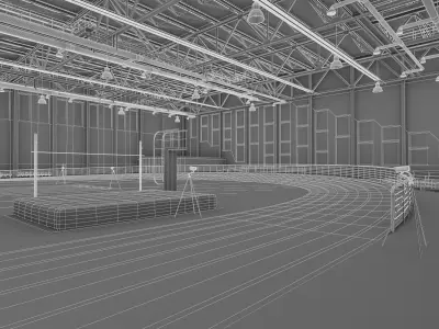 Gym Athletics Indoor Interior  Low-poly 3D model
