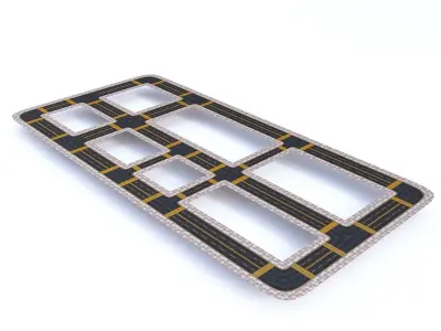 Modular Road Low-poly 3D model