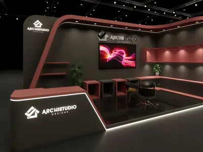 Exhibition booth design 3D model 7m x 3m 3D model
