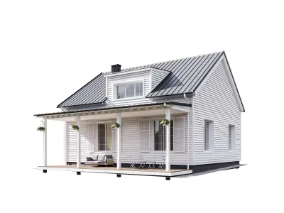 Classic Modern House Low-poly 3D model