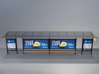 Bus station 3D model 3