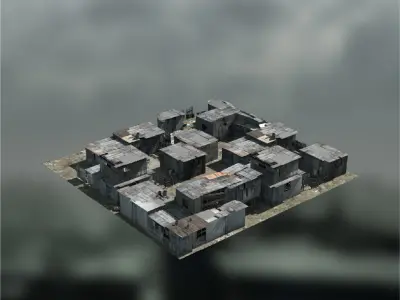 Sprawling Slums Low-poly 3D model