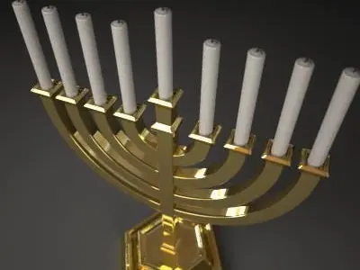 Menorah Gold 3D model