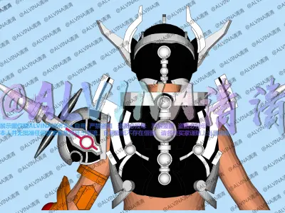 Kamen Rider Evol Black Hole Form Armor - DIY Cosplay Pepakura Low-poly 3D model