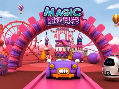 Cartoon scene playground castle arch  3D model