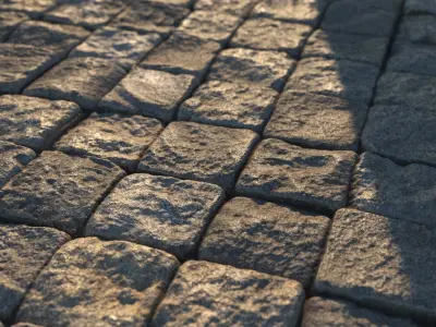 Square paving slab material 02 3D model