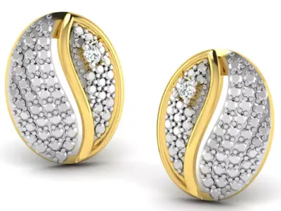 Gold Diamond Women Earring 3D print Model 3D print model 181