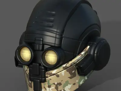 Helmet plastic scifi futuristic 3d model  Low-poly 3D model
