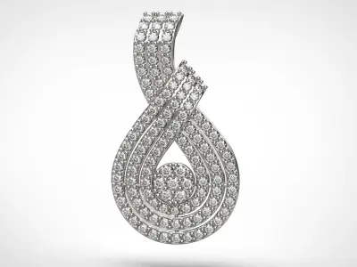 PE18 Classic Solitaire Pendant less then 1 ct CAD STL 18K 4g 3D print model