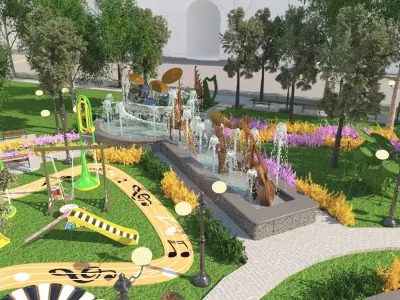 3D Park Design 3D model