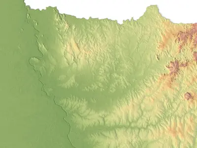 Paraguay Terrain 3D Map 3D model