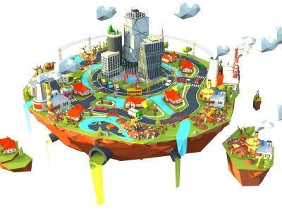 city plastic  Low-poly 3D model