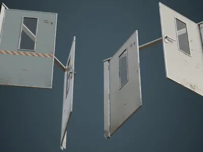 Industrial Door 1B Low-poly 3D model