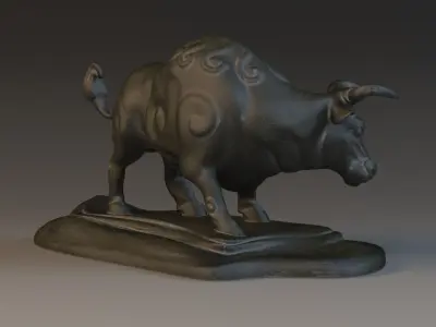 Wall Street Bull Bull Sculpture 3D model