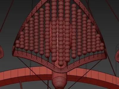 FUMAT chandelier in gold and crystal 3D model