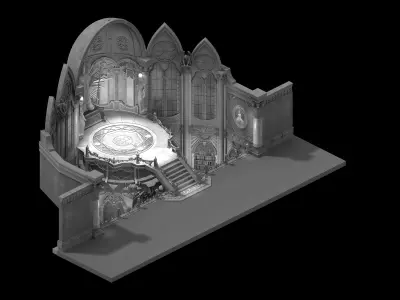 Game Book collection - Mysterious scroll seal hall 3D model