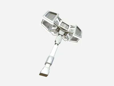 SciFi War Hammer A06 Full White - Sci Fi Weapon Design Low-poly 3D model