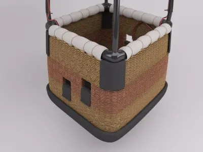 Rainbow Striped Hot Air Balloon 3D model