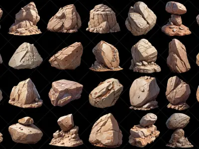 112 Transparent Mountain Rocks Game Assets Texture