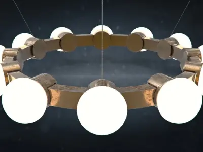 Cinema Chandelier From Rich Brilliant Willing C864-121212-11 Low-poly 3D model