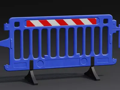 Plastic Barricade PBR Game-Ready Low-poly 3D model get
