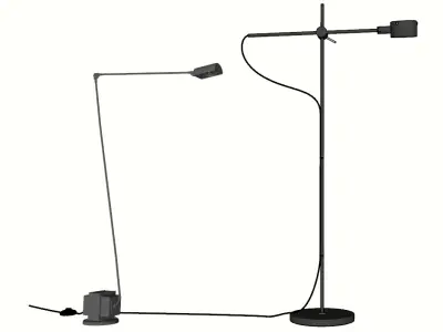 Minimalist Dual Floor Lamps 3D model