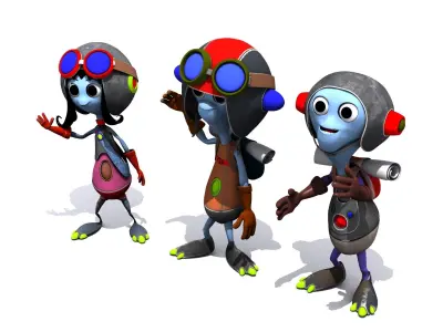 Cartoon Character Set 03 - Cuties 3D model