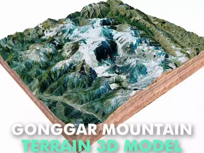 Gonggar Mountain Tibet China 3D model
