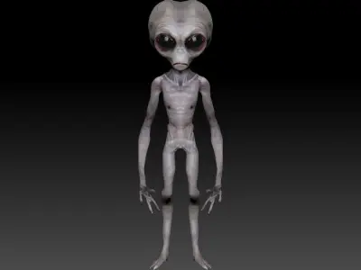 Grey Alien - Area 51 Low-poly 3D model