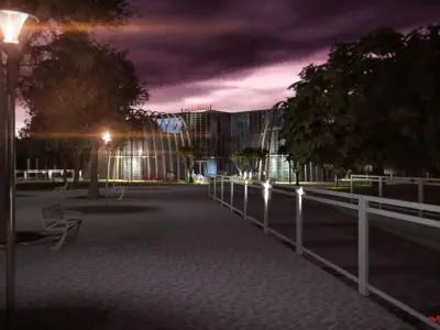 modern building of Art school   konzervatorium 3D model