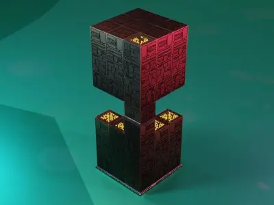 Modular Stylized Cyberpunk Building 2 Low-poly 3D model