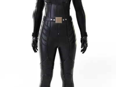 Black leather jumpsuit Low-poly 3D model