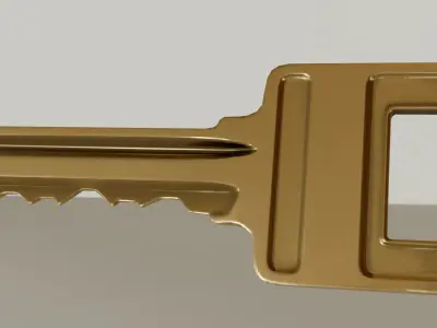 Wooden white door Low-poly 3D model