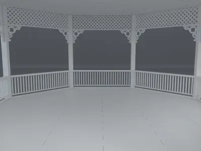 Gazebo octagonal 3D model