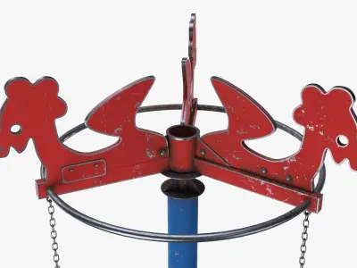 Pole rope swing 3D model