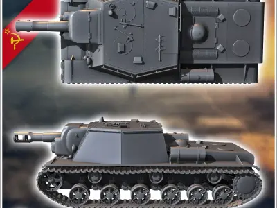 SU-203 mortar - Soviet army WW2 Second World East front Ostfront 3D print model