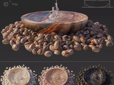 Water Bowl Fountain 3D model