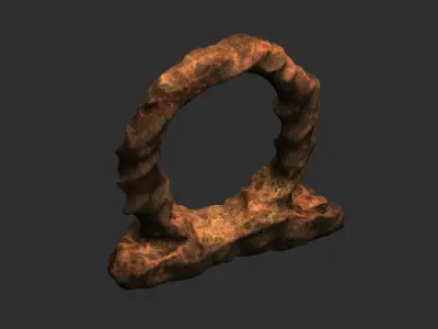 Stone Portal 1 - Dust Low-poly 3D model