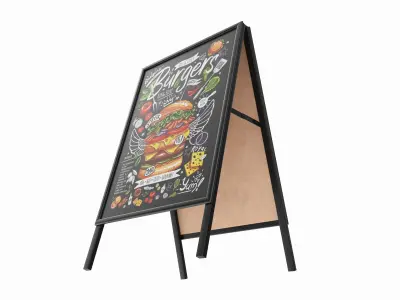 Dual Pavement Sign Poster 3D model