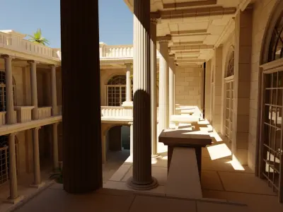 medieval roman temple  Low-poly 3D model